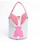 HOVCEH Osterkorb mit Henkel, osterkorb Kinder, Osterkörbchen Hase mit LED Licht, Osterkörbchen Kinder, Osterhasenkörbe mit Flauschigem Schwanz, Osterkorb für Kinder-Eiersuche, Party Dekoration(Rosa)