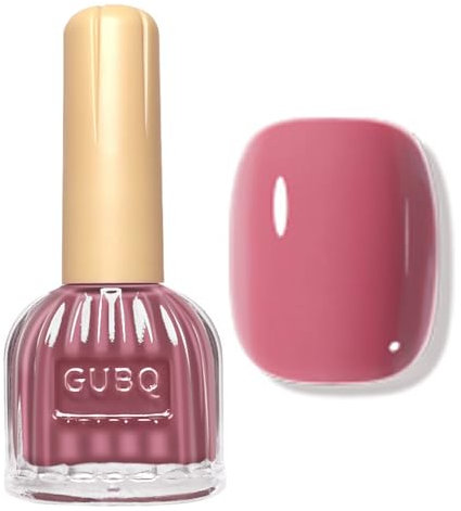 Dark Pink Nail Polish - Pink Nail Varnish Gloss - Long Lasting Hard Wearing Water Based Quick Dry Nail Polis - Breathable Nude Nail Polish For Women Girls Nail Art At Home Salon Manicure No Need UV