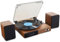 Bluetooth Turntable Hifi System with 3 Speeds, Auto Stop, Ruby Stylus, and Two 15W Speakers - Plays 7, 10, and 12 Vinyl Records - Wood Finish