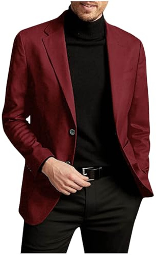 Men Blazer Regular Fit Suit Jacket Men's Smart Casual Tuxedo Stretch Non-iron Office Business Dress Jacket Summer Autumn Sport Tailcoat Coat for Performance Lightweight Outing Night Club Outwear