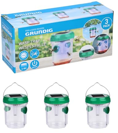 Trampa Repelente de Avispas Ahuyentador Reutilizable, Pack de 3 Nidos Avispas Hogar Casa y Jardin, Proteccion contra Insectos, Ahuyentador Ecológico de Exterior Luces Solares