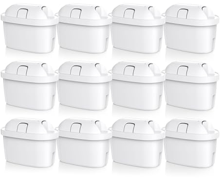 AquaHaven Wasserfilter Kartusche Ersatz für BRITA MAXTRA PRO - 5-Stufen Aktivkohlefilter für klareres, kalkfreies Trinkwasser - Kompatibel mit BRITA Marella, Style, Aluna, Maxtra+ Filterkartuschen(12)