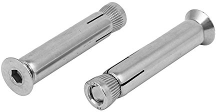 sourcing map 2PCS M8 x 60mm Boulon expansion Acier inox 304 ancrage Manchon | Tête fraisée hexagonale