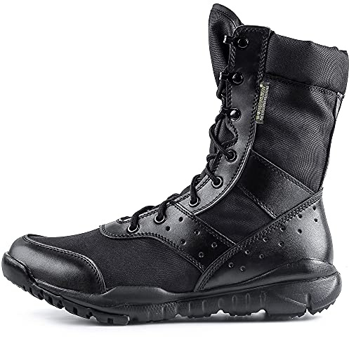 WWOODTOMLINSON Men's LD Lightweight Combat Boots Military Tactical Boots,Black,12 M US