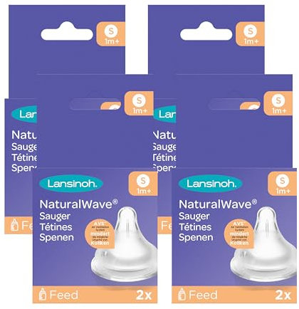 Lansinoh NaturalWave Sauger, Gr. S - langsamer Milchfluss, 8 Stück