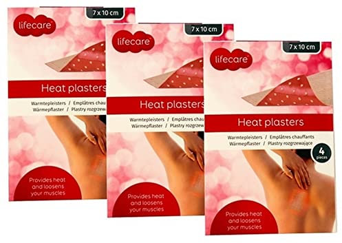 Parches anti dolor de calor, aplicados con pimienta de cayena, 4 parches de 7 x 10 cm.