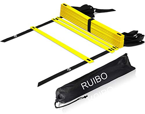 Koordinationsleiter für Geschwindigkeitstraining, für Fußball, Fußball und andere Sportarten, 6 m Länge, 12 verstellbare Sprossen