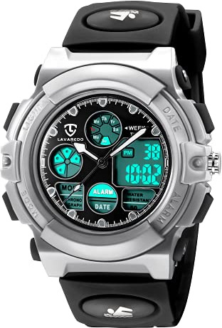 aswan watch Reloj Deportivos para Niños y Niña Resistente al Agua Digital Analógico Militares Impermeable Relojes Niño Gris