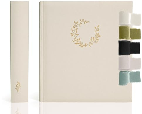 La Lente Premium Scrapbook Album – Photo Album with Writing Space – 100 Pages for Multiple Sizes 4x6, 5x7, 6x8, 8x10 – Holds 500 Photos – Wedding, Baby, Travel & Family Memories