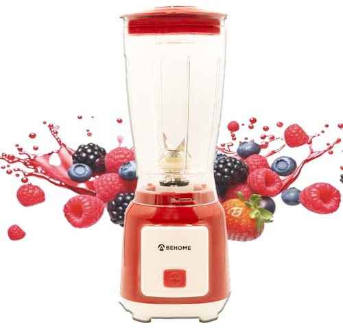 BEHOME Batidora de vaso potencia 250W | Batidora de cocina con cuchillas de acero inoxidable capacidad 600 ml para Batidos, Smoothies, Shakes
