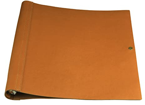 Teling 1 Pcs Leather 3 Ring Binder Holds 8.5 x 11 Inch Paper Binder Organizer Vintage Faux Leather Portfolio Folder Planner for Office Home Document Photo Diary Supplies (Antique Brown)
