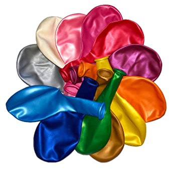 50 Luftballons Metallic - 27cm - Bunt - Latex Luftballons für Geburtstage, Kindergeburtstage, Partys, Hochzeiten und Feste, Luft & Helium geeignet, EU Herstellung - Partyloon