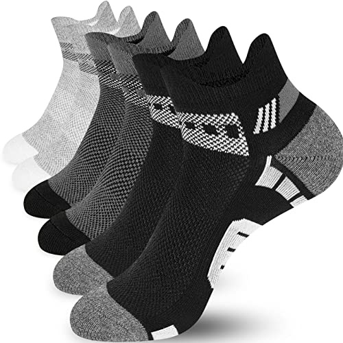 Niofind Calze Uomo Corte 6 Paia Sportive Antiscivolo in Cotone per Running, Trekking, Ciclismo, Lavoro