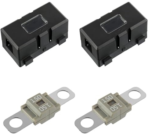 BOJACK 2 stycken ANS Bilsäkringshållare och 2 stycken högström 150A Amp skruvbara Midi-säkringar för bilar, lastbilar och fordon