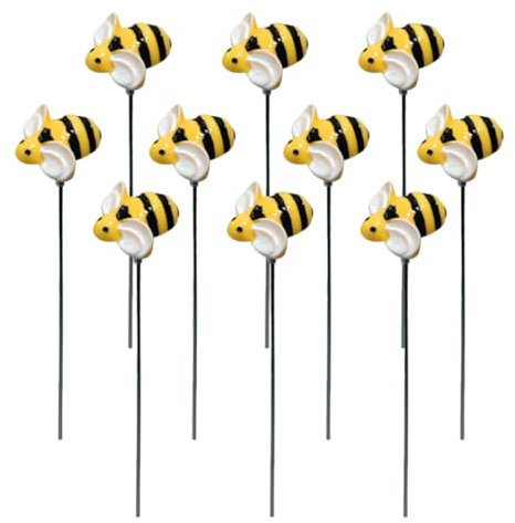 Baluue 10 Piquets De Jardin Abeille Décoratifs en Métal avec Ailes Mobiles pour Cour Et Jardin Décoration Printemps Été