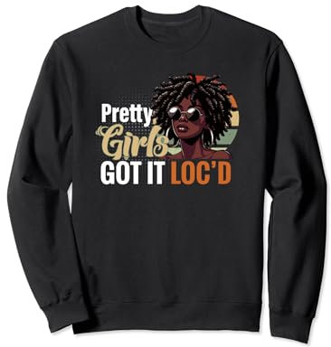 Loc'd Melanin Queen Sonnenbrillen und Ohrringe Natural Hair Pride Sweatshirt