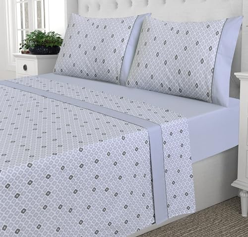 NORA HOME Sabanas 150 x 200 4 Piezas. Juego de Sabanas Cama 150. Algodon/Poliester con Bajera Ajustable - ONA