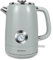 BOJURGLE Wasserkocher Edelstahl 1,7 Liter 2200W, Vintage-Design mit Temperaturanzeige, 360° Gerätefuß, Trockengehschutz, Automatische Abschaltung, Retro Vintage Grau