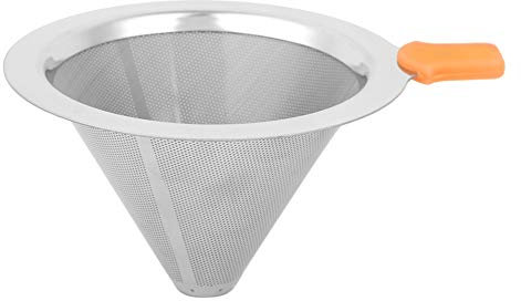 Kuuleyn Pour Over Coffee Filter Återanvändbart rostfritt stål Pour Over Kaffebryggare Kaffesil Slow Drip papperslöst kaffefilter för 1 till 2 personer Håller naturen kaffesmak (Orange 1-2 people)