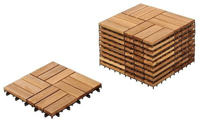 Revêtement de Sol Extérieur Parquet Jardin Patio Balcon Résistant aux Intempéries Bois d'Acacia Certifié Naturel Acerenza