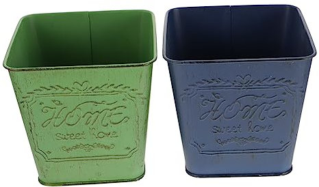 Yardwe Set di Vasi da Fiori in Stile retrò Secchio per Piantagione in Ferro Decorazione