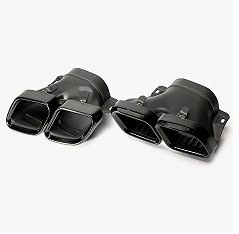 SQIFBA A Pair Black Quad Exhaust Tips Fit For Mercedes For Amg C63/s W205 S205 C205 A205 Pre-facelift 2015 2016 2017 2018 Rear Muffler(Black)