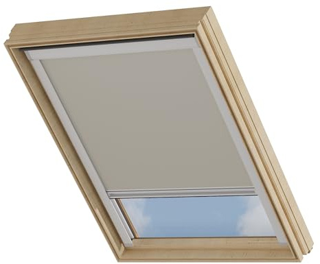 Cocoon Dachfenster Verdunkelung MK08 - Kompatibel mit VELUX Dachfenstern - Dachfenster Rollo mit Hitzeschutz - Einfache Montage - Taupe