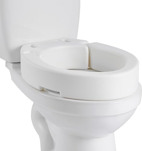 VEVOR Sedile WC Rialzato da Bagno Capacità di Carico 136 kg con Altezza di Sollevamento di 88,9 mm, Sedile WC Rialzato Universale con Apertura Allargata per Anziani, Tazze WC Allungate