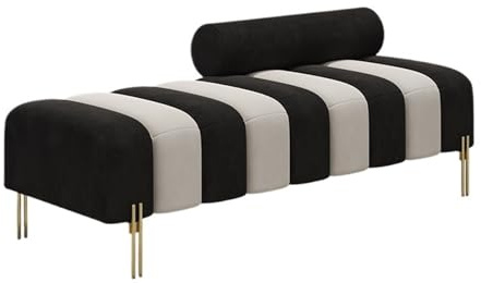 XXAD553TY Wooden Upholstered Sofa Stool for Living Room Bedroom Walk-in Closet and Bed end Living room(Large)