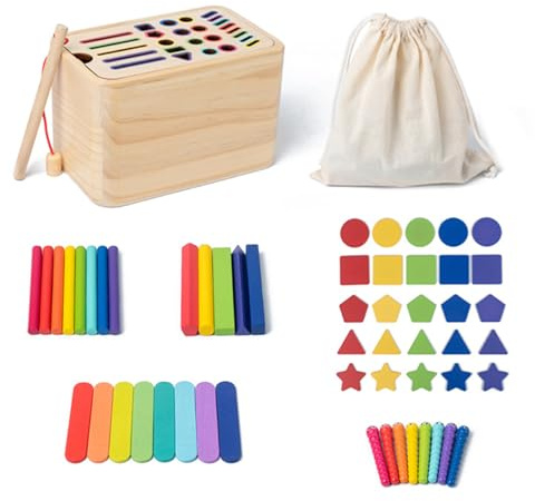 Giocattolo Per L'ordinamento Delle Forme - Giocattoli Educativi Per L'apprendimento Dei Bambini | Scatola Di Smistamento Multifunzionale | Scatola Per Abbinare Monete A Forma Di Di Legno E