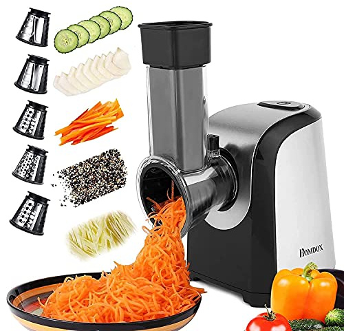 Electric Vegetable Graters Professional Salad Maker, Electric Slicer Shredder Graters for Kitchen, Gratersr/Chopper/Salad,Electric Salad machine for Vegetables Carrot Cheese Black