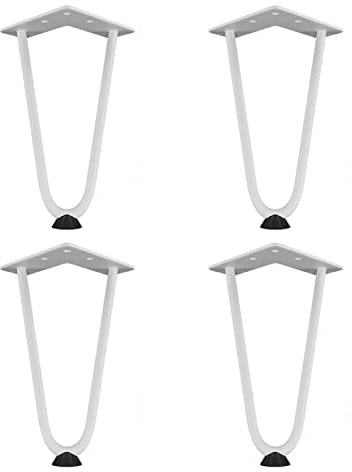 Fimghsoo 4 Patas Mesa Patas Hairpin Patas a Horquilla para Mesa de Acero Patas Muebles Robustas con Tornillos y Bases Protectoras…