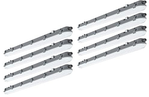 etc-shop Deckenlampen Wannenleuchte Feuchtraum 120 cm Feuchtraumwannenleuchten LED 120 cm Garagenlampen LED Röhre, Reihenschaltung, 1x LED 36 Watt 4320 Lumen kaltweiß, 8er Set
