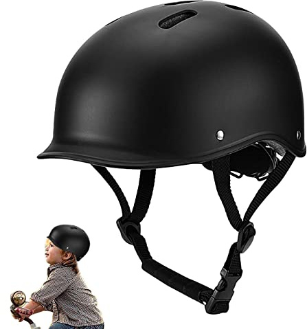 Imtrub Casque de Vélo pour Bébé/Enfant Mixte, Âge 2 à 8/8 à 14 Ans, Multisports, Noir