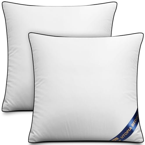 Utopia Bedding 2er Set Kissen 45x45 cm, Kissenfüllung für Bett und als Dekokissen, Sofakissen, Zierkissen für Couch (Weiß)