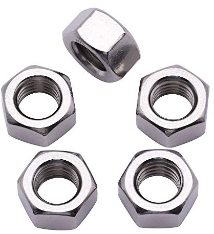 M16-2.0 (8 Pack) Stainless Steel Hex Nuts, Finished Hexagon Nuts, 304 Stainless Steel 18-8, Full Thread Coverage UNC