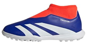 adidas - Predator League Laceless J Football Boots Turf, Zapatos de fútbol para césped, Lucid Blue/FTWR White/Solar Red,