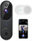 guggre 1080p Wireless Video Doorbell + Indoor Ring Chime, Enhanced Security with AI Human Detection, 2-Way Audio, Night Vision, AES-128 Cloud Storage, Real-Time Alerts, Smart Home Protection (Black)