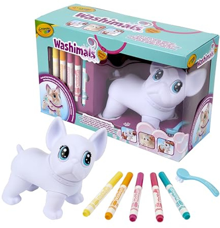Crayola - Washimals Jumbo Pets, Set Big Wilbur mit 5 abwaschbaren Filzstiften und Bürste, Spiel und Geschenk für Kinder, ab 3 Jahren, 74-0227