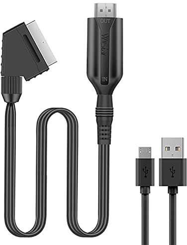 SZJUNXIAO Convertidor SCART a HDMI 1080P@60HZ - Adaptador de Vídeo Escalador para HD TV, DVD, Xbox, PS3, BLU-Ray - Cable Euroconector