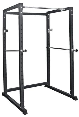 Hansson Sports® Power Rack Squat Cage Kraftstation mit Klimmzugstange, erweiterbar mit Latzug, zertifizierte Premium Qualität nach EN957, 400 kg belastbar! (A:Power Rack)
