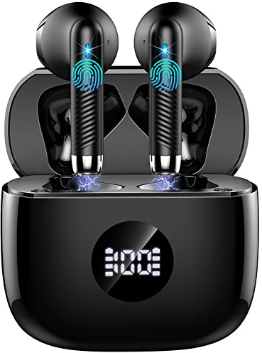 Auriculares Inalámbricos Bluetooth 5.4, 2025 Auriculares Inalámbrico 40H de Reproducción, IP7 Impermeable Cascos Inalámbricos, HiFi Estéreo con 4 ENC Cancelación de Ruido Micrófono para IOS/Android