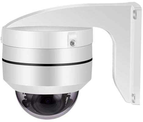 Telecamere di Sorveglianza, Telecamera IP dome PTZ IP66 da esterno con zoom ottico 5X, 5 MP, POE, rilevamento del movimento, visione notturna, audio, sicurezza CCTV P2P