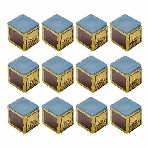 KIMISS Cubi di Gesso Professionali per Biliardo – Confezione da 12 Pezzi di Gesso Blu per Punte Precise, Accessori Essenziali per Tavoli da Biliardo