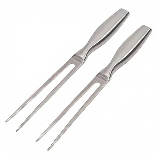 Confezione da 2 forchette da carne in acciaio inox antiruggine, 27 cm, con manico ergonomico, ideali per tranching, grigliate e servire per cucina, barbecue, campeggio