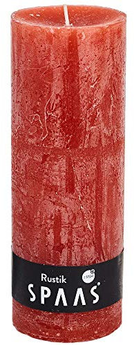 SPAAS Bougie Pilier rustique non-parfumée 68/190 mm, ± 95 heures - orange gingembre