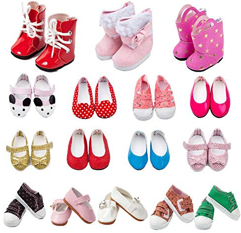 6 Pairs Doll Shoes Fits 14.5 Inch Doll American Wellie Wishers Dolls 100% Get Boots Doll Accessories