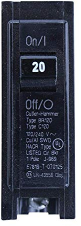 Eaton Cutler-Hammer Single-Pole BR Type Circuit Breaker, 20-Amp, 120/240-Volt