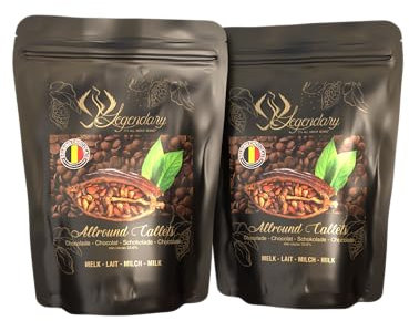 Legendary CALLETS - Originales pastilles, drops de chocolat belge pour fondue, fontaines, couverture. cacao à boire et plus (Lait, 2 x 1 kg)