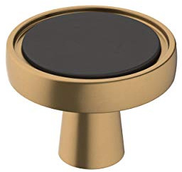Amerock | Cabinet Knob | Matte Black/Champagne Bronze | 1-3/8 inch (35 mm) Diameter | Mergence | 1 Pack | Drawer Knob | Cabinet Hardware